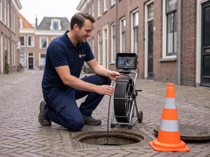 Rioolinspectie met camera en monitor door Van Dijk